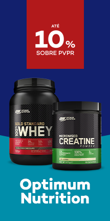 Suplementos da marca Optimum Nutrition destaque promocional de at&eacute; 10% sobre pre&ccedil;o de Venda ao P&uacute;blico Recomendado